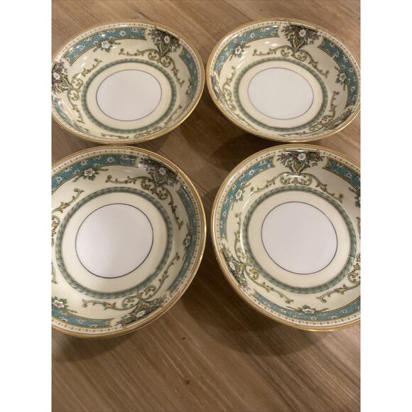 Noritake Beauvais 5.25” Fruit Bowls Set Of 4 Fine China Gold Rim Made In Japan - Picture 1 of 7